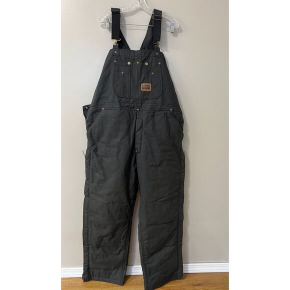 Big Smith black lined canvas bib overalls. Size XL waist 42-44/ - Picture 1 of 11